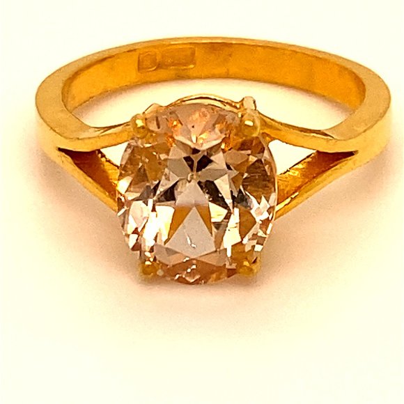 Imperial Topaz 4.58ct Solid 22K Yellow Gold Ring - Picture 1 of 6